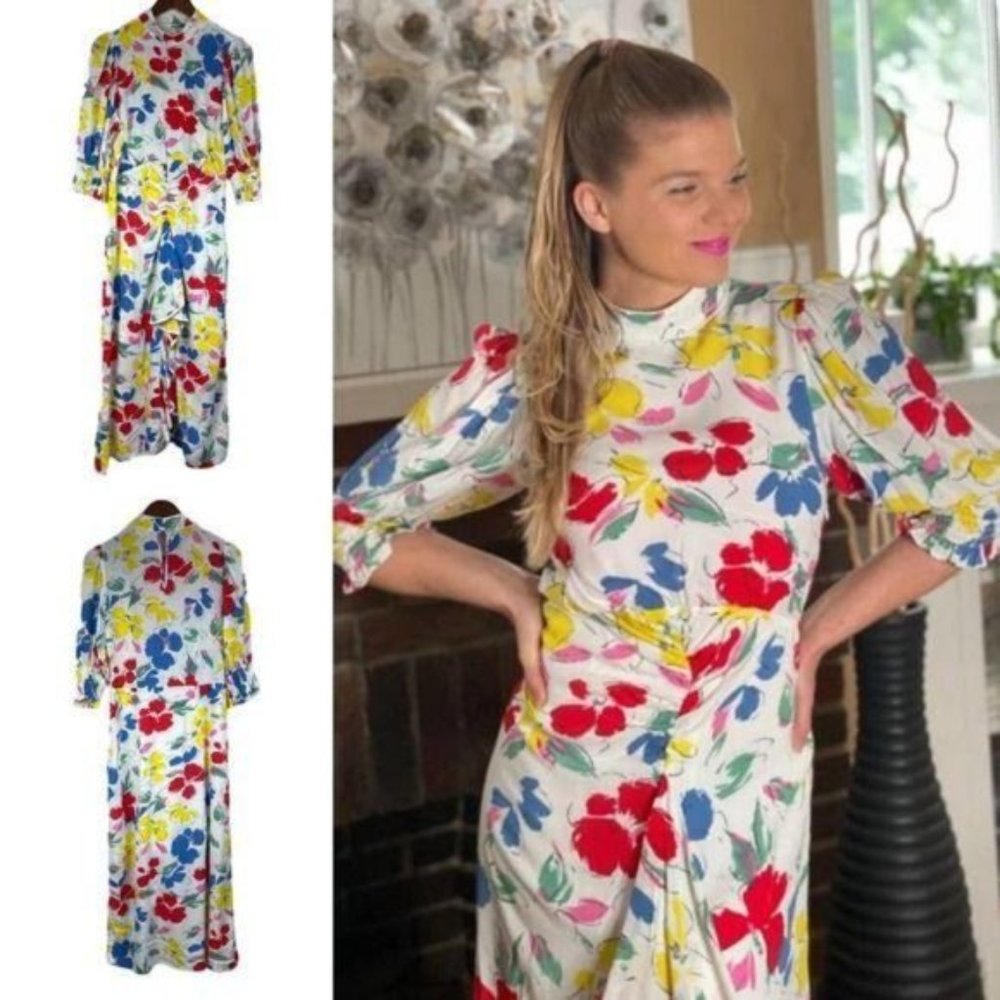Rixo white Floral high neck dress Target NWT! - Picture 4 of 6